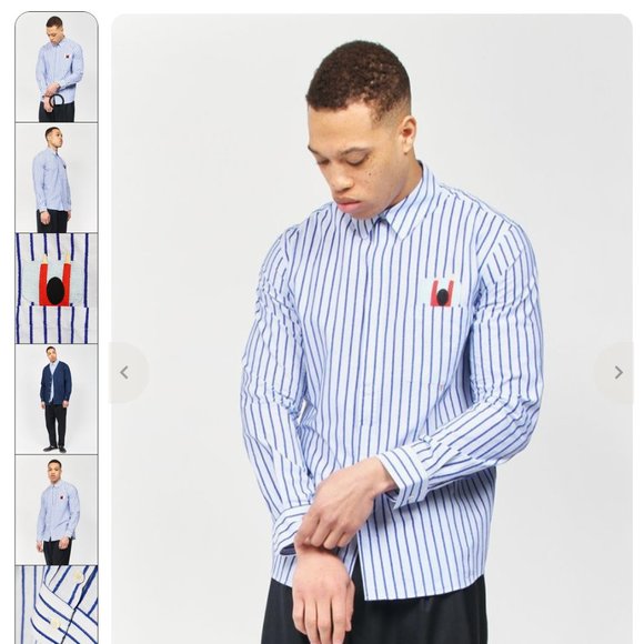 HENRIK VIBSKOV  NWOT Pillow Striped Shirt - Blue - Picture 1 of 4